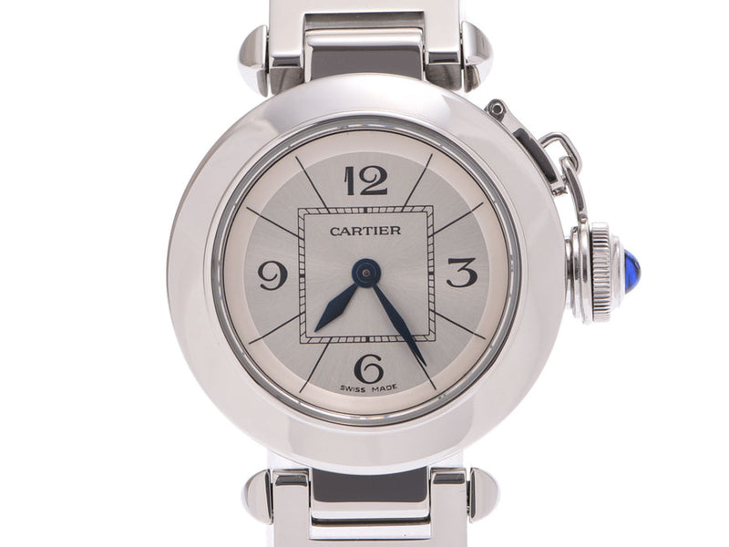 Cartier Miss Pasha Silver Dial Ladies SS Quartz Watch A Rank CARTIER Used Ginzo