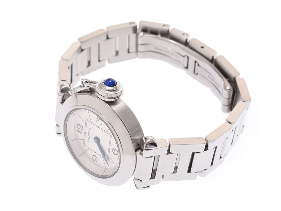 カルティエ ミスパシャ シルバー系文字盤 レディース SS クオーツ 時計