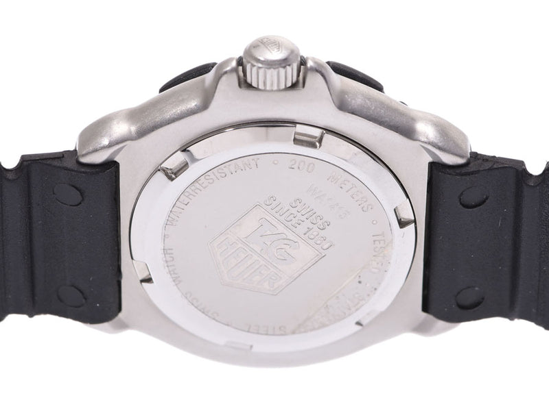 TAG Heuer professional 200m WA1415 black dial ladies ' SS rubber quartz watch AB rank TAG Heuer used silver stock