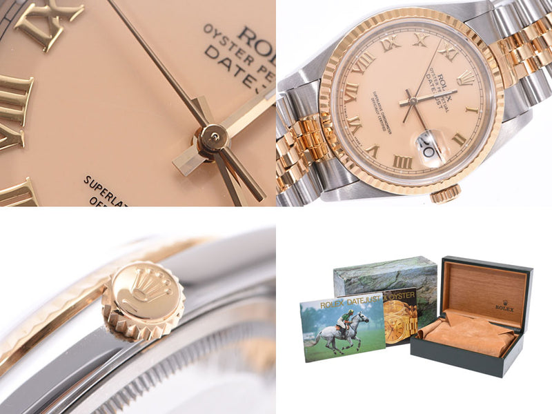 Rolex Datejust Champagne Dial 16233 L number Men's SS/YG self-winding watch A rank beautiful item ROLEX used Ginzo