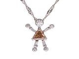 Necklace Ladies PT900/850 Diamond 1.167/0.229/0.32ct 7.9g Chushogura