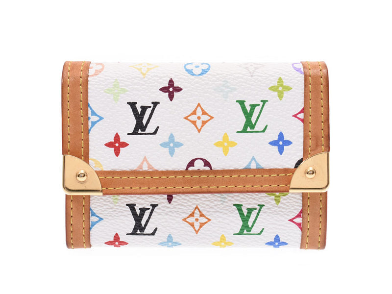 Louis Vuitton Multicolor Pura White M92657 Women's Leather Coin purse AB Rank LOUIS VUITTON Used Ginzo