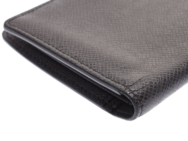 Louis Vuitton Taiga Portofeuilon Black M33402 Men's Genuine Leather Wallet AB Rank LOUIS VUITTON Used Ginzo
