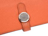 Hermes Dogon Long Orange SV Metallic □R Engraved Men's Ladies Ever Color Long Wallet B Rank HERMES Used Ginzo