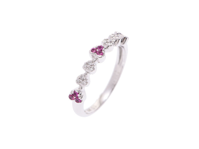 Ponte Vecchio Ladies K18 White Gold Ruby Diamond Ring/Ring 10.5 Used