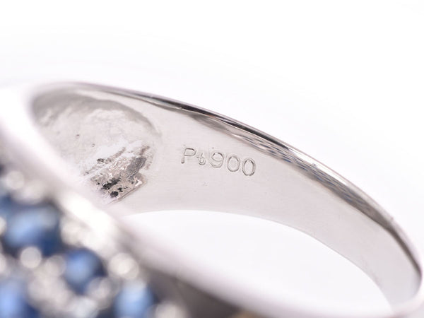 リング レディース PT900 サファイア4.00ct 13.7g #14 指輪 Aランク 美品 中古 銀蔵