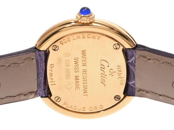 卡地亚（Cartier）Must Trinity White Dial W1010844 Men's GP / Leather Quartz Watch AB Rank CARTIER Gala Used Ginzo