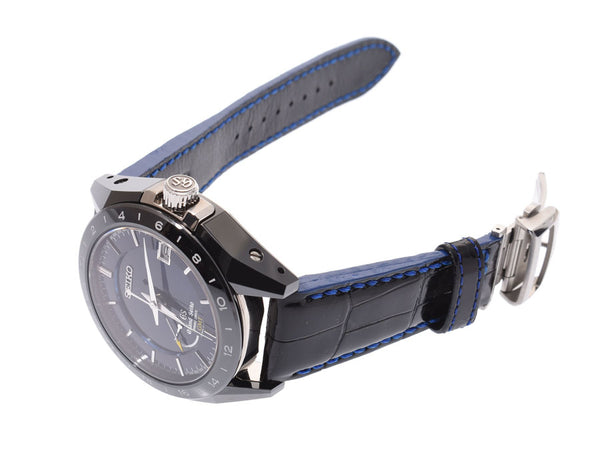 SEIKO 精工大精工 500 限量版 SBGE039 男士明亮钛 / 陶瓷手表自动绕组蓝色表盘 A 级二手银藏