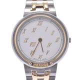 HERMES Meteor Boys SS/GP watch quartz white dial AB rank used Ginzo