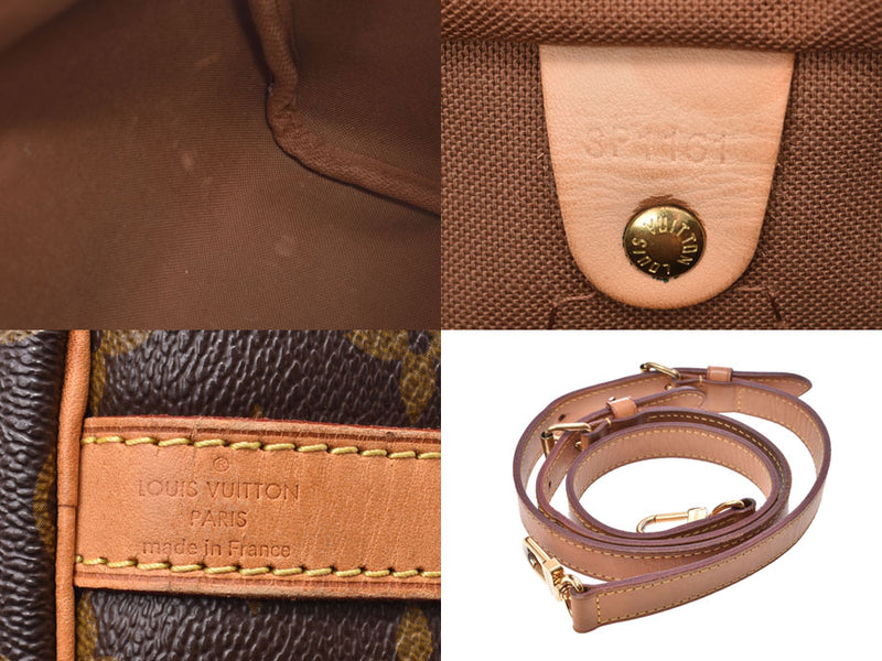 Louis Vuitton Monogram Speedy 30 Bandriere Brown M40391 Women's Genuine Leather 2WAY Handbag B Rank LOUIS VUITTON Used Ginzo