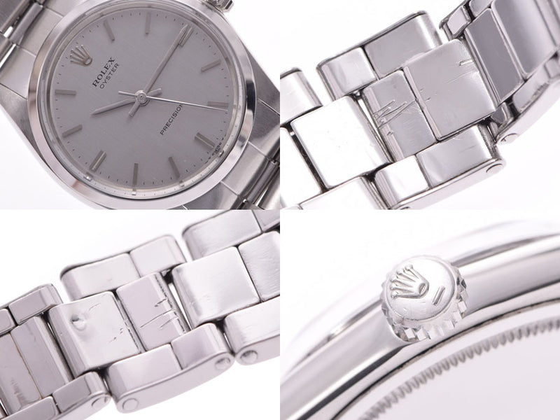 Rolex Oyster Precision Gray Dial 6424 Antique Men's Ladies SS Manual Winding Watch AB Rank ROLEX Used Ginzo