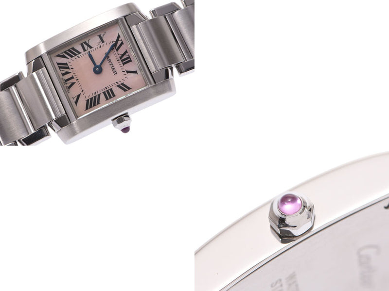 Cartier, tank, française, SM, pink shell, ladies, SS, quotes, A rank, CARTIER, used silverware