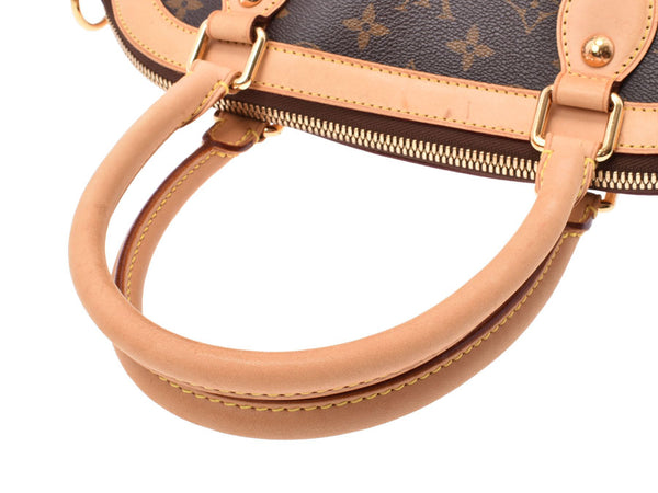 Louis Vuitton Monogram Trevi PM Brown SP Order Ladies Genuine Leather 2WAY Handbag B Rank LOUIS VUITTON With Strap Used Ginzo