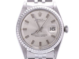 ROLEX Rolex date just 1603 men's SS watch self-winding watch silver clockface AB rank used silver storehouse