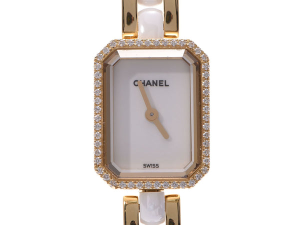 CHANEL Chanel Premier H2435 Ladies YG/White Ceramic/Diamond Watch Quartz White/Diamond Bezel Dial A Rank Used Ginzo