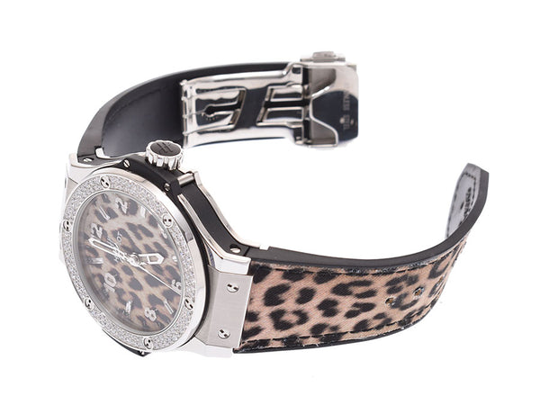 Hublot Big Bang Leopard Dial 361.SX.7710.NR.1 Men's Ladies SS/Leather Quartz Watch A Rank Good Condition HUBLOT Box Gala Used Ginzo