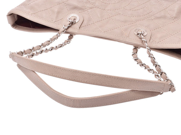 Chanel Matrackse Chain Tote Bag Grey SV Metal Fittings Ladies Soft Caviar A Rank Beauty CHANEL Used Ginzo