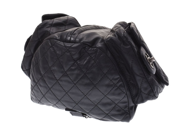 Chanel Matrackse Chain Bag Pack Black SV Metal Fittings Ladies Lambskin Rucks A Rank CHANEL Used Ginzo
