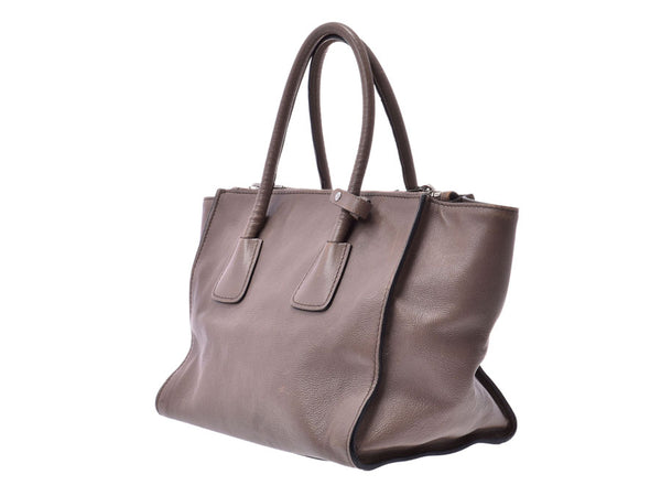 Prada 2WAY Handbag Gray BN2619 Ladies Calf B Rank PRADA With Strap Used Ginzo