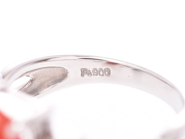 戒指#12女士PT900,钻石0.10ct 9.6g戒指A Rank美容,二手银存储