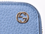 Gucci round fastener long wallet GG logo light blue Lady's men calf outlet unused beautiful article GUCCI box used silver storehouse