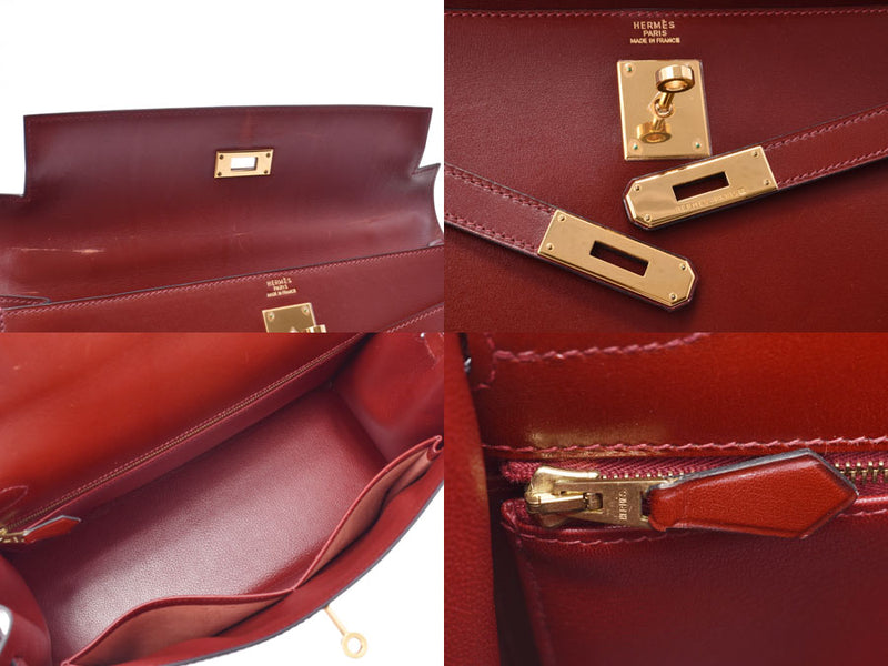 HERMES Hermes Kelly 32 Outer sewing Rouge ash x gold fittings