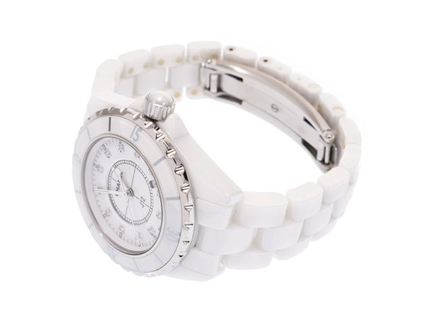 Chanel j1233mm12p Diamond White letter h1628 men's white ceramic quartz watch