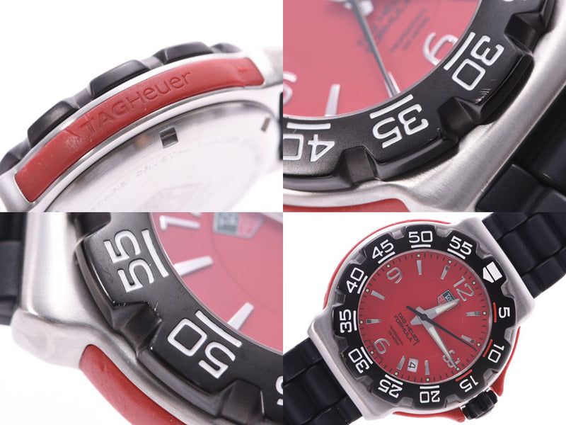タグホイヤーフォーミュラ red clockface WAC1113-0 men SS/ rubber quartz clock AB rank TAG Heuer used silver storehouse