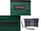 Balenciaga navy cabas check pattern men's ladies' wool handbag unused beauty goods BALENCIAGA pouch used silver warehouse