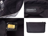 Chanel Pali Biarritz GM Tote Bag Black Ladies Leather/Canvas CHANEL Pouch Used Ginzo