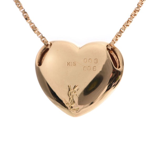 SAINT LAURENT Saint Laurent Heart Motif Ladies Ruby Diamond Necklace Used