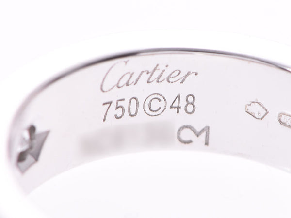 Cartier Love Ring Half Diamond #48 Ladies WG 7.6g Ring A Rank Good Condition CARTIER Box Used Ginzo