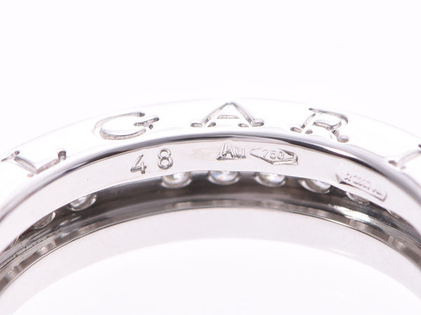 宝格丽B-ZERO戒指尺寸XS＃48女士白金钻石5.3g戒指A等级良好状态BVLGARI二手珠宝盒