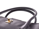 CHANEL Executive Bag Black G Metal Fittings Ladies Caviar Skin 2WAY Bag A Rank CHANEL Gala Strap Used Ginzo