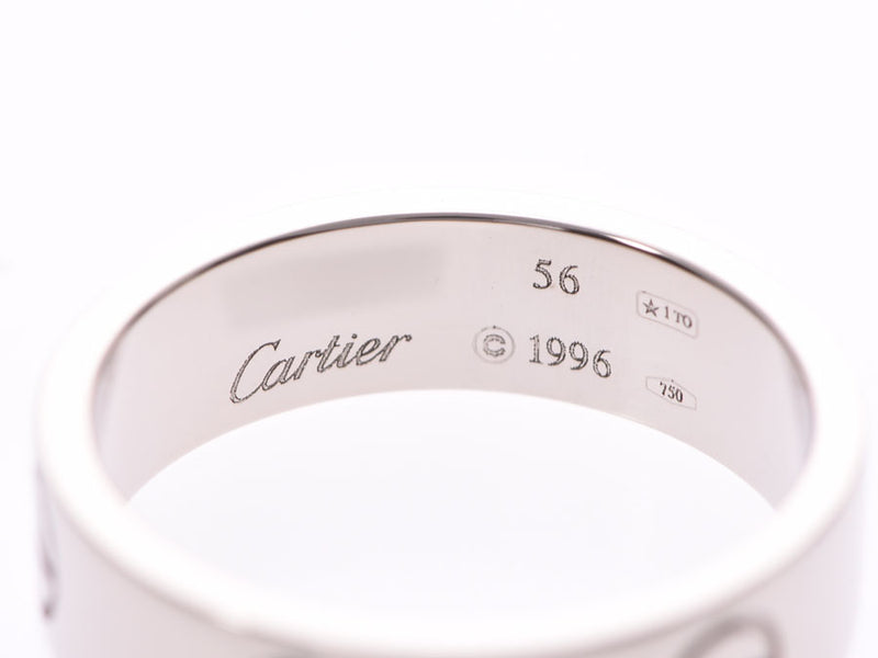 カルティエ ラブリング #56 メンズ レディース WG 7.7g 指輪 Aランク 美品 CARTIER 中古 銀蔵