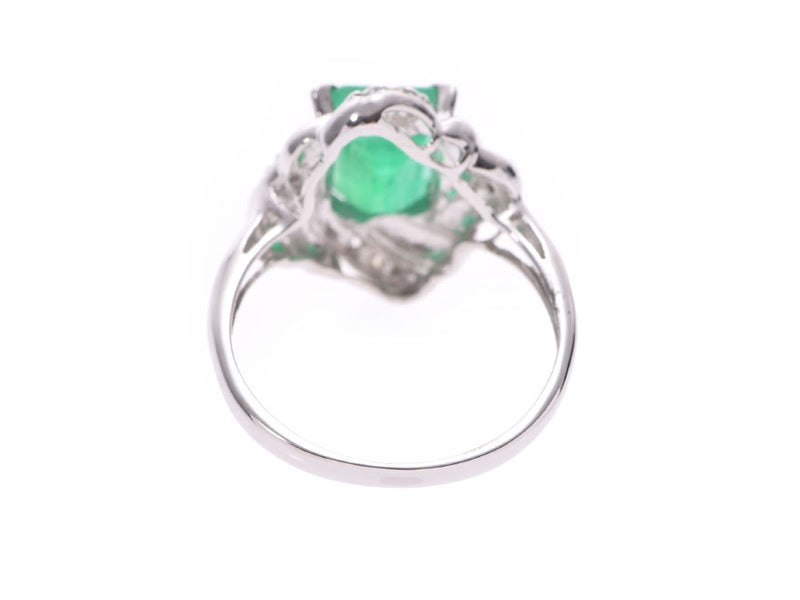 Ring #12 Ladies PT900 Emerald 1.51ct Diamond 1.51ct 4.8g. A-rank, A-Rank, Mihon Chushoginzo