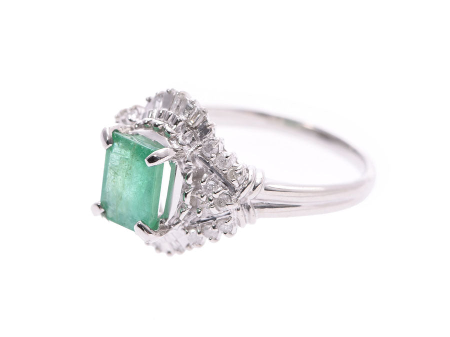 リング #19 レディース PT900 エメラルド1.70ct ダイヤ0.30ct 8.1g 