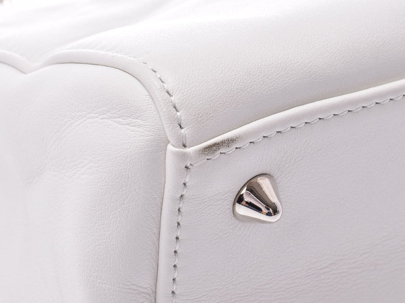 Dior lady Dior 2WAY handbags white SV zip ladies calf a rank Christian