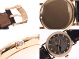 PATEK PHILIPPE Patek Philippe Calatrava 12P Diamond Bezel Diamond 4858J-001 Ladies K18YG/Leather Watch Manual winding Black Dial A Rank Used Ginzo