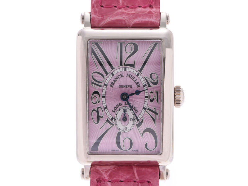 FRANCK MULLER フランクミュラー ロングアイランド 900S6 ボーイズ WG/革 腕時計 手巻き ピンク文字盤 Aランク 中古 銀蔵