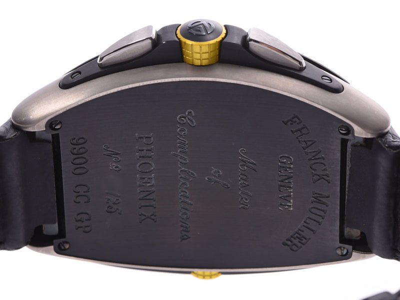 FRANCK MULLER フランクミュラー コンキスタドール 9900CC メンズ TI/革 腕時計 自動巻き シルバー系文字盤 ABランク 中古 銀蔵