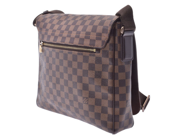 Louis Vuitton Damier District MM Brown N41212 Men's Genuine Leather Shoulder Bag AB Rank LOUIS VUITTON Used Ginzo