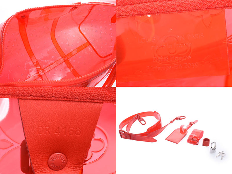 Louis Vuitton Keepolbandriere 50 Virgil Red Clear M53274 Men's Women's PVC Boston Bag Unused Beauty LOUIS VUITTON Strap With Used Ginzo
