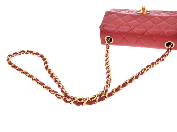 Chanel Minimatrasse Chain Shoulder Bag Red G Hardware Ladies Lambskin A Rank Good Condition CHANEL Gala Used Ginzo