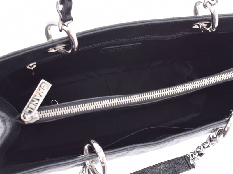 Chanel Matrasse GST Chain Tote Bag Black SV Hardware Ladies Caviar Skin Shindo Beauty CHANEL Used Ginzo