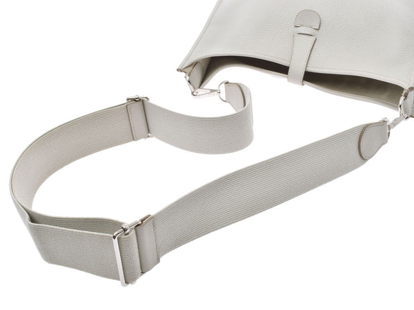 Hermes Evelyn 3 PM Pearl Grey SV Metal Fittings Q Engraved Ladies Trion Clemens Shoulder Bag A Rank HERMES Used Ginzo