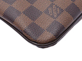 路易威登Damier Pochette Pratt棕色N41100男士女士女士皮革单肩包A等级状态良好LOUIS VUITTON二手的Ginzo