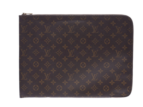 LOUIS VUITTON Louis Vuitton Monogram Posh Documan Document Case Brown M53456 Unisex Clutch Bag AB Rank Used Ginzo