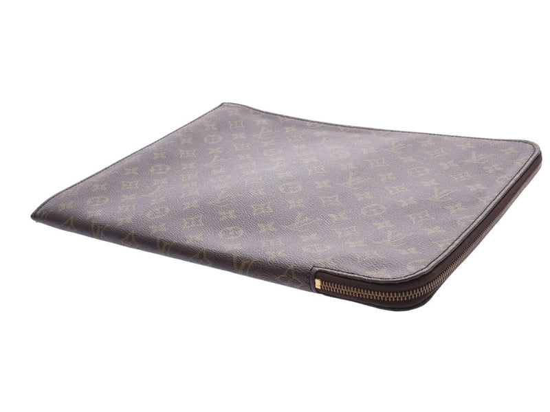 LOUIS VUITTON Louis Vuitton Monogram Posh Documan Document Case Brown M53456 Unisex Clutch Bag AB Rank Used Ginzo