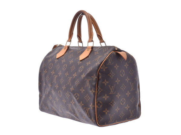 Louis Vuitton Monogram speedy 30 brown M41526 Unisex Monogram canvas leather handbag